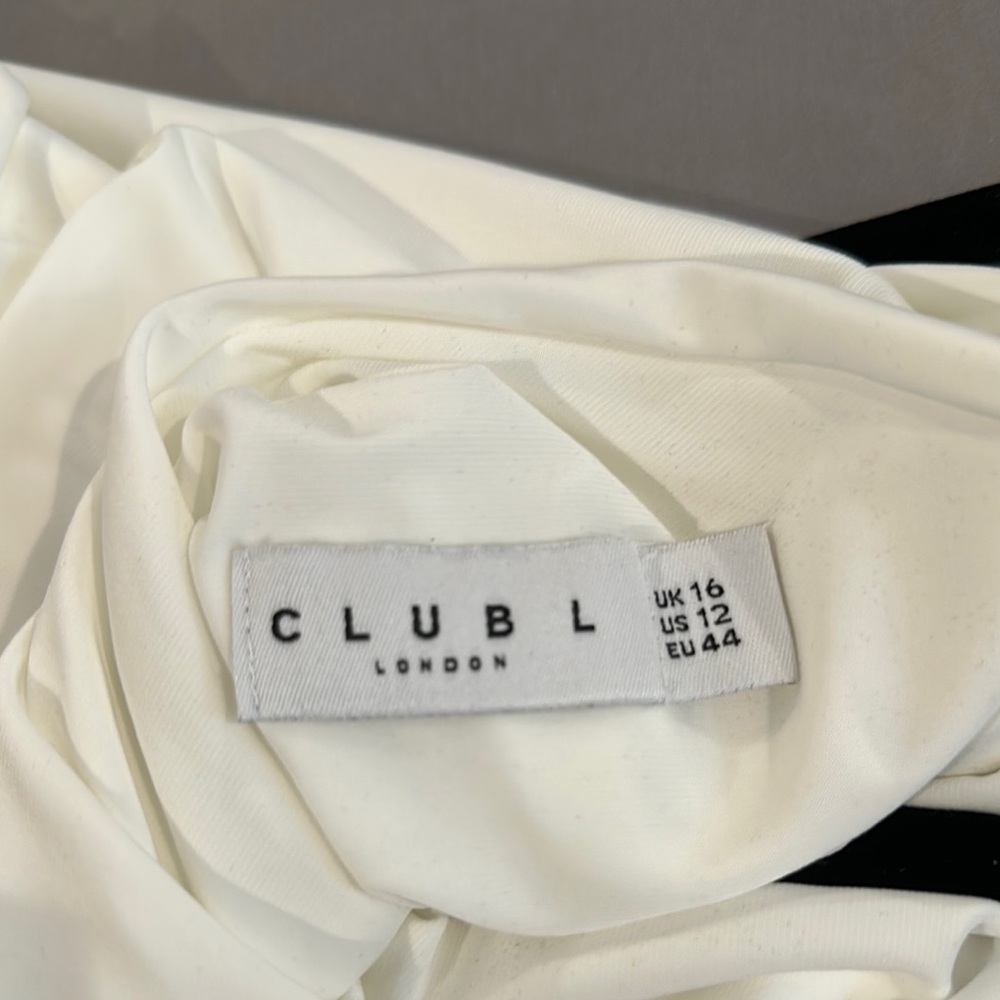 Club l London Elegant White One-Shoulder Dress US 12 - Picture 5 of 5